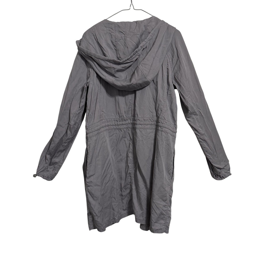 Lululemon Gray City Stroll Hooded Trench Coat Rain Jacket Women Size 8 Relaxed - Picture 10 of 11